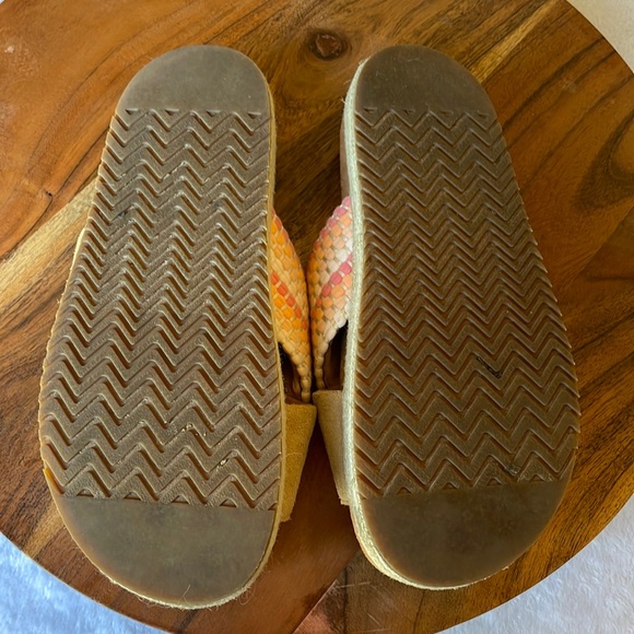 TOMS Woven Paloma Platform Suede Sandals Slides- Size 6 W - Picture 2 of 5